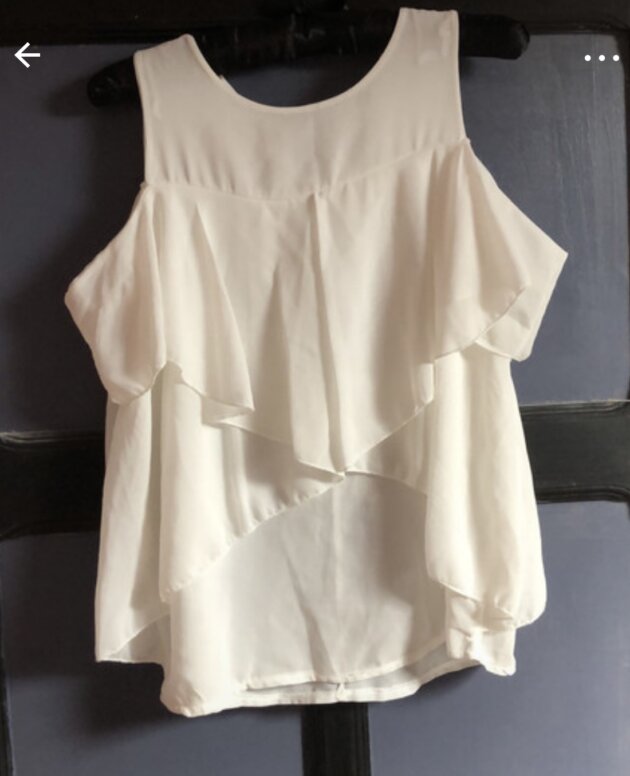 Top blanc volant Taille S
