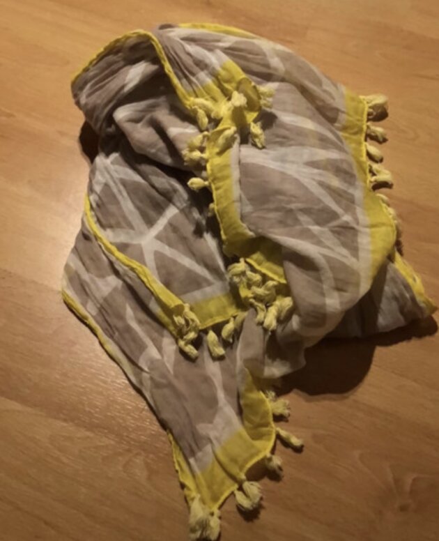 Foulard jaune/Bleu/Brun