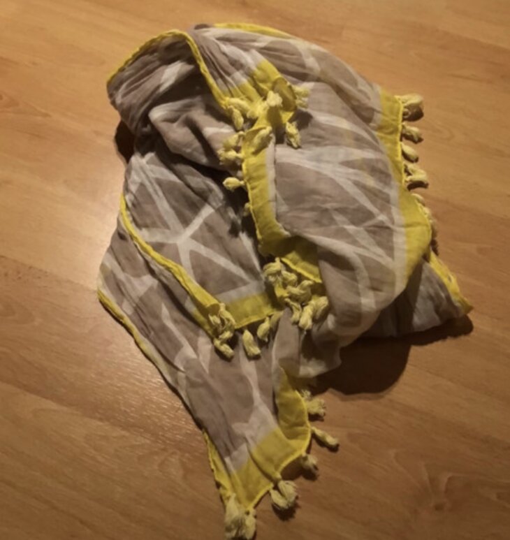 Foulard jaune/Bleu/Brun