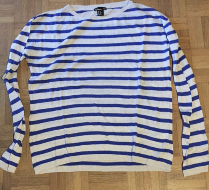 sweat H&M Basic bleu/ blanc Taille XS