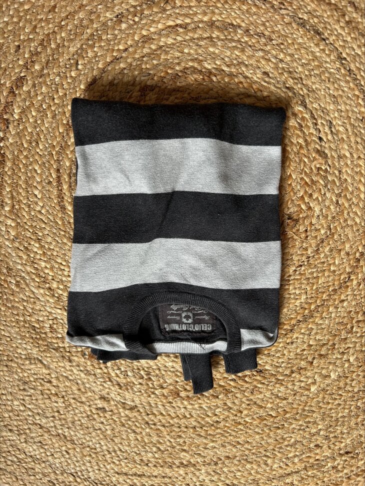 Pull Gris ligné Celio Taille M