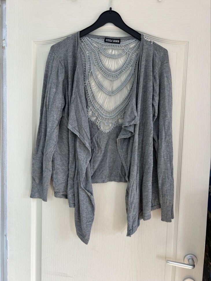 Gilet gris ouvert Taille M